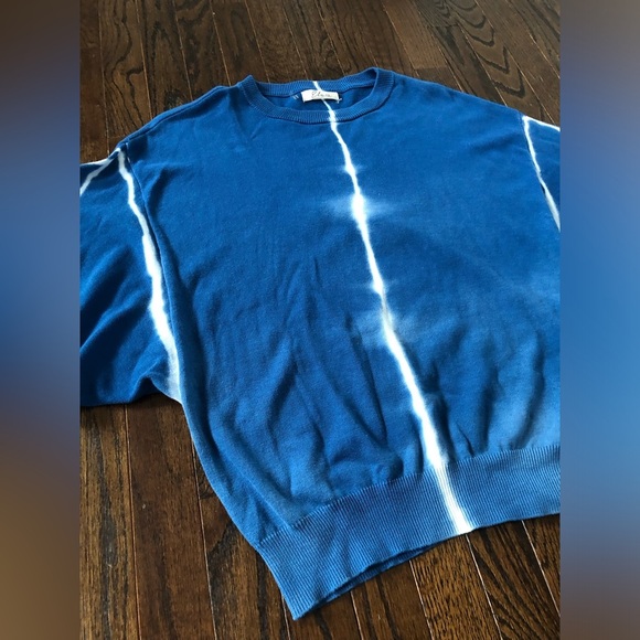 Elan Women’s OSFM Blue/White Tie-Dye Cotton Balloon Sleeved Sweater - EUC! - Picture 5 of 12